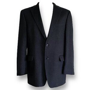 Arnold Brant Mens Cashmere Blazer 44L Charcoal Gray Flannel 2 Button Sport Coat